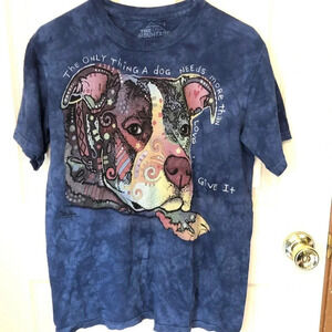 The Mountain graphics tee Dog print Unisex Adult Summer Shirt size S